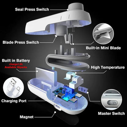 Mini Sealing Machine 2 in 1 USB Rechargeable