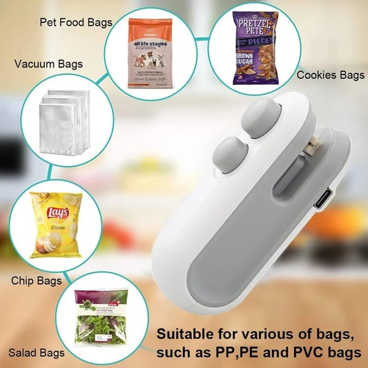 Mini Sealing Machine 2 in 1 USB Rechargeable